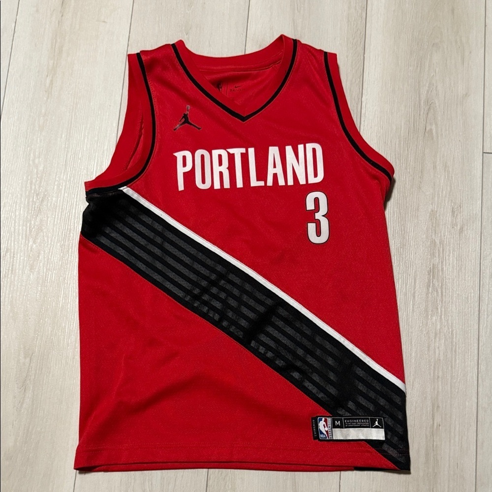 NBA Mine Jordan Portland Trailblazers Basketball Jersey #3 McCollum Size M 10-12